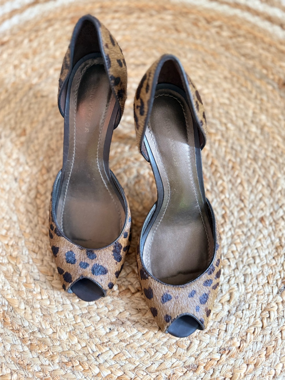 🌾 Ann Taylor Leopard Print‎ Peep-Toe Heels - Brown and Black